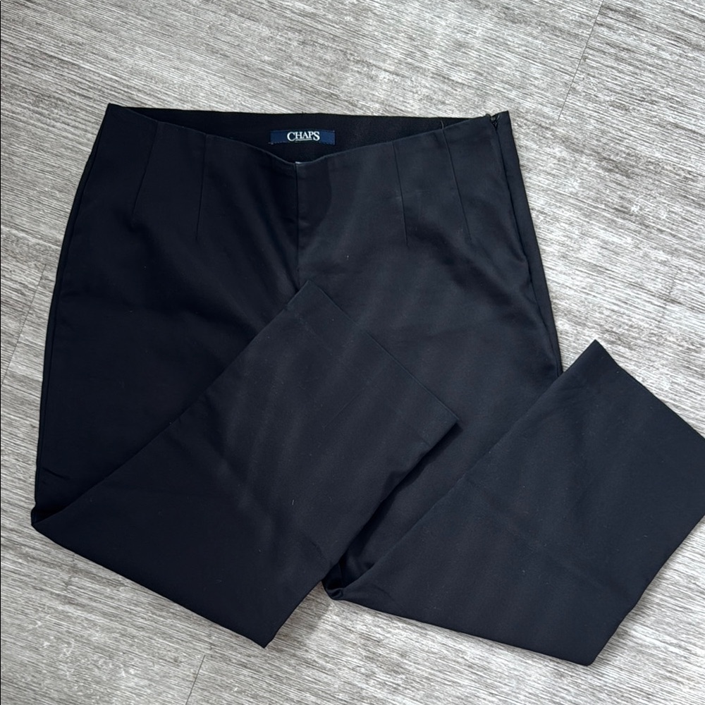 Chaps Black Cropped Ankle Pants with Stretch